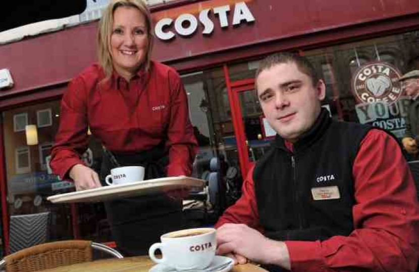 Caroline Dinenage, Costa Coffee, National Apprenticeship Week, Costa Gosport